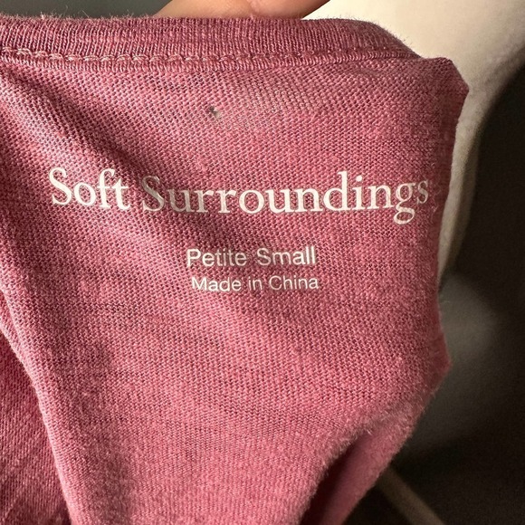 Soft Surroundings Pink Linen Blend T-Shirt Dress Size Small - Picture 6 of 7